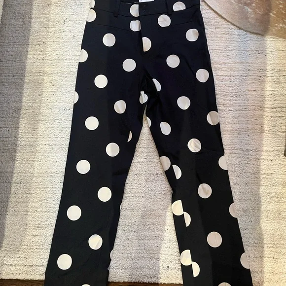 Anthropologie Black Pants with White Dots - Picture 1 of 6